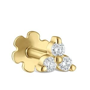 2.5 mm diamond trinity threaded stud piercing earring from Maria tash